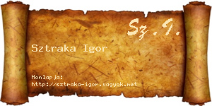 Sztraka Igor névjegykártya